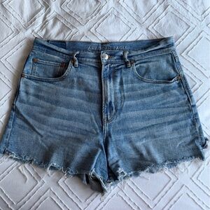 American Eagle Outfitters Women's High Waist Blue Denim Shorts